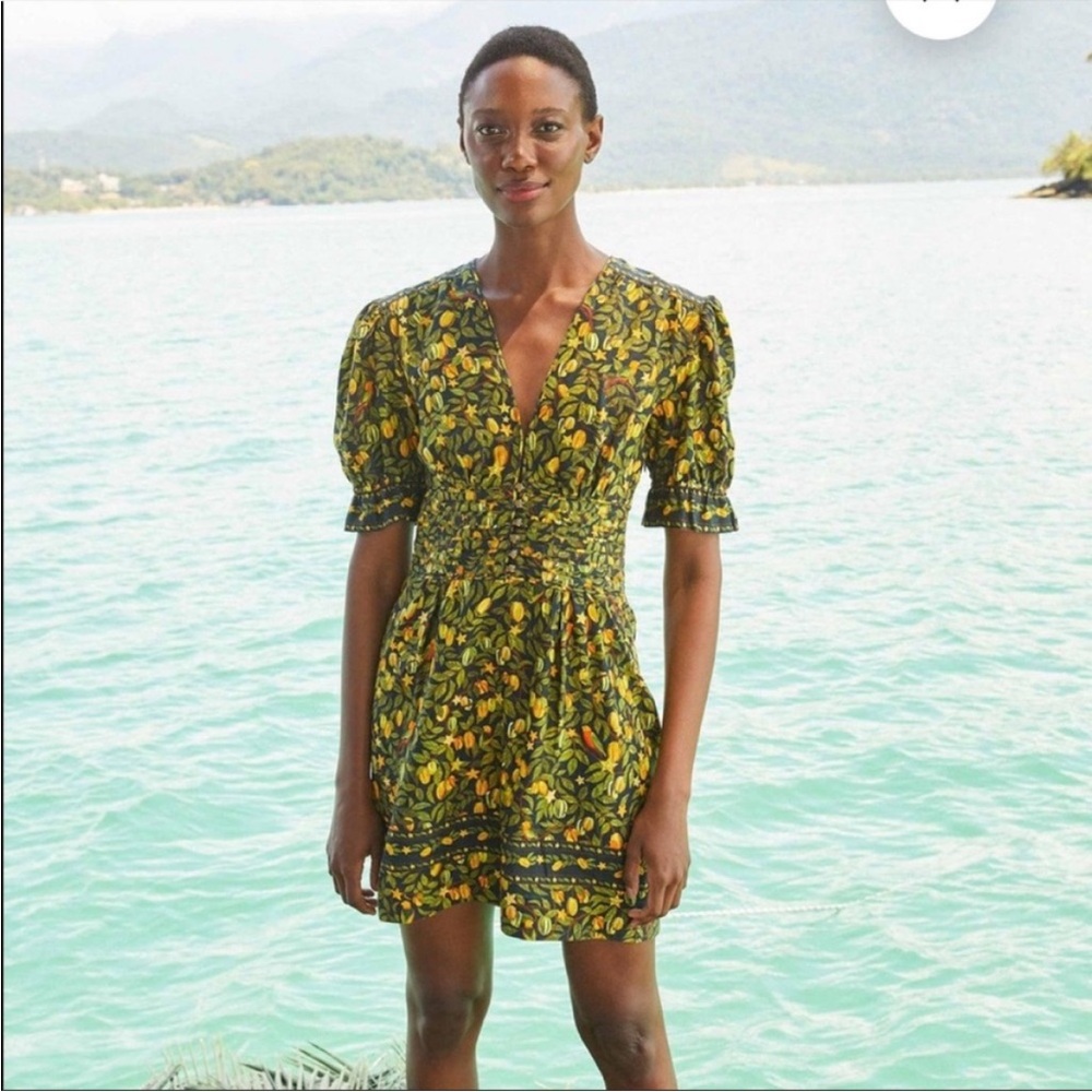 FARM Rio V Neck Mini Starfruit Dress - Picture 3 of 9